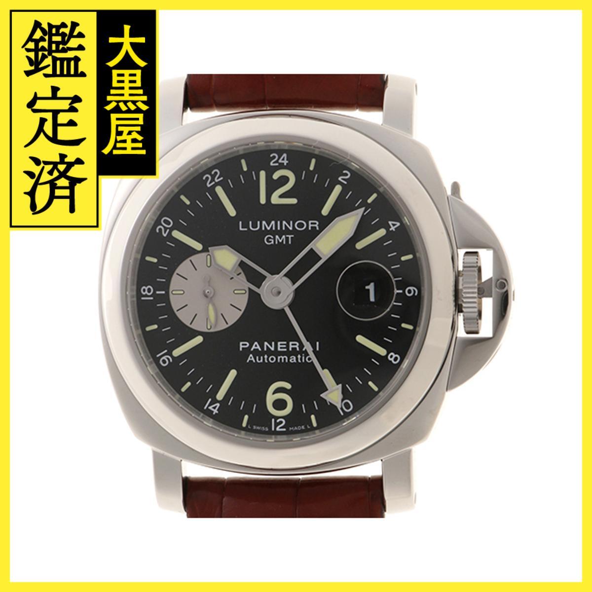 Officine Panerai パネライ ルミノール GMT PAM00088 SS/革 ブラック 男性用/Men's watches拍卖