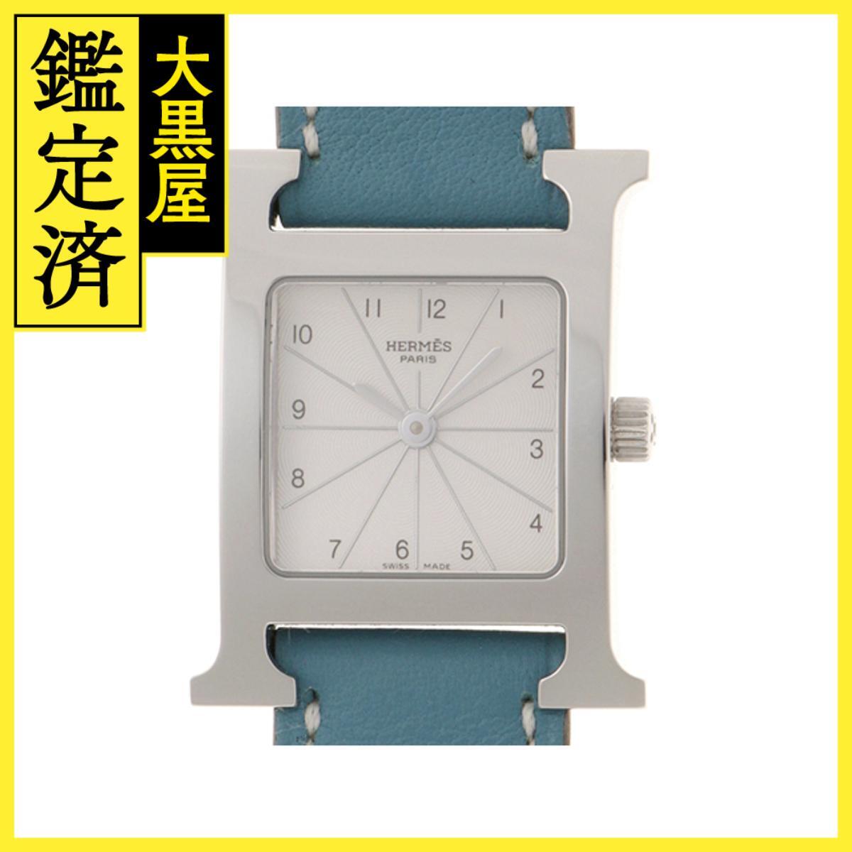 Hermes エルメス Hウォッチ HH1.210 SS/レザー ホワイト 女性用/Ladies watches拍卖