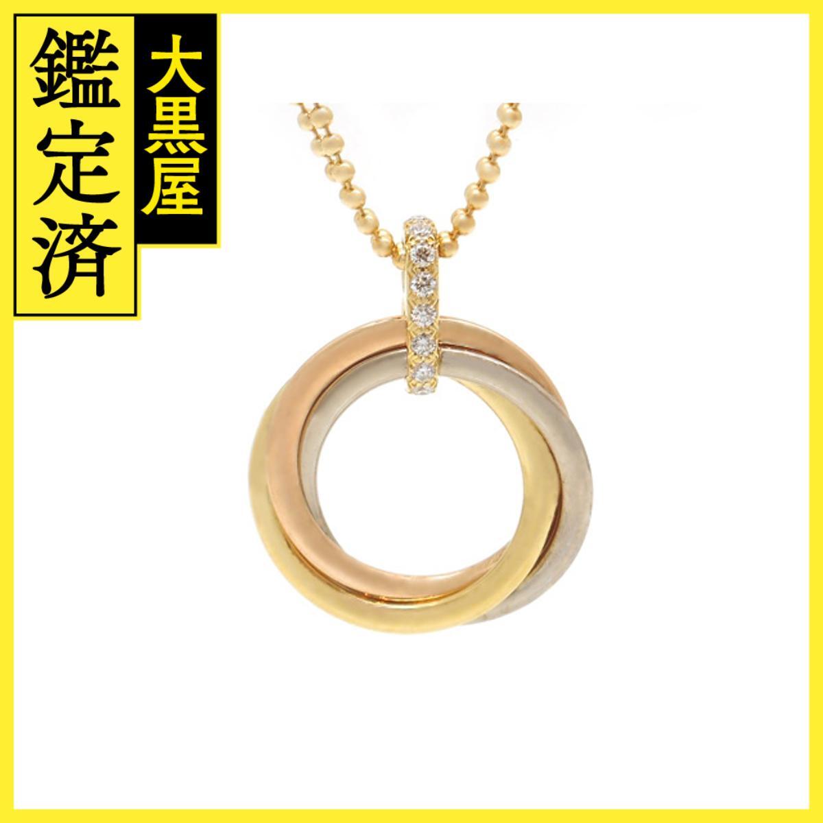 Cartier カルティエ トリニティネックレス YG/PG/WG 3カラー ダイヤモンド 9.7g B7224814拍卖