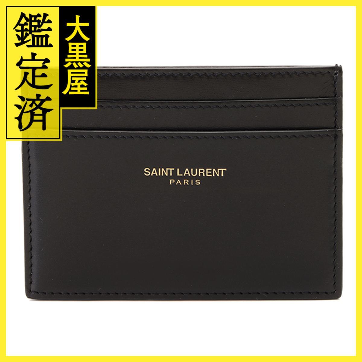 SAINT LAURENT サンローラン カードケース ブラック レザー拍卖