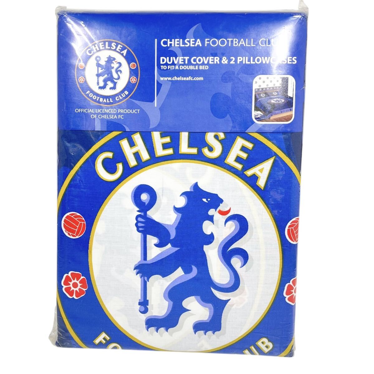 Ye2164cc CHELSEA FOOTBALL CLUB DUVET COVER & 2 PILLOWCASES ダブルベットサイズ 布団カバー 枕カバーセット拍卖