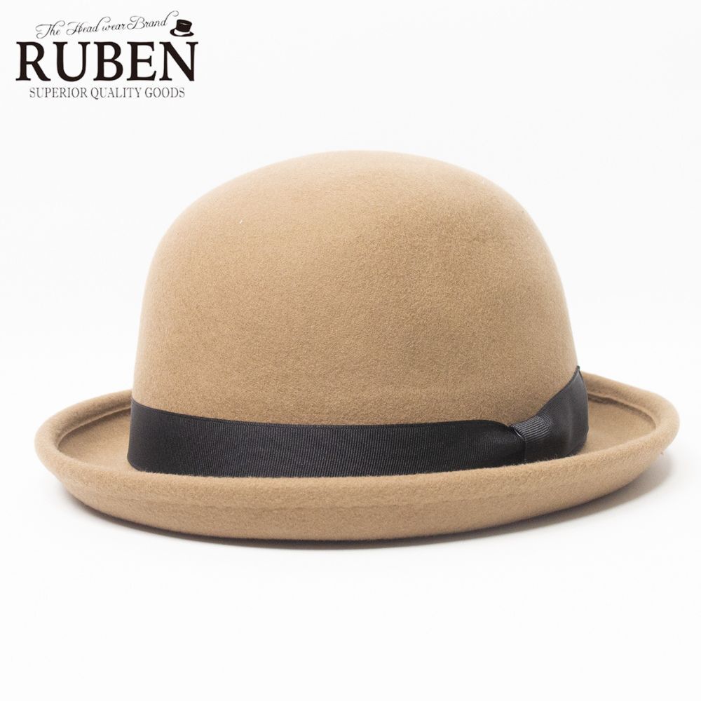 新品 RUBEN ルーベン ウール ポケッタブル ボーラーハット ベージュ拍卖