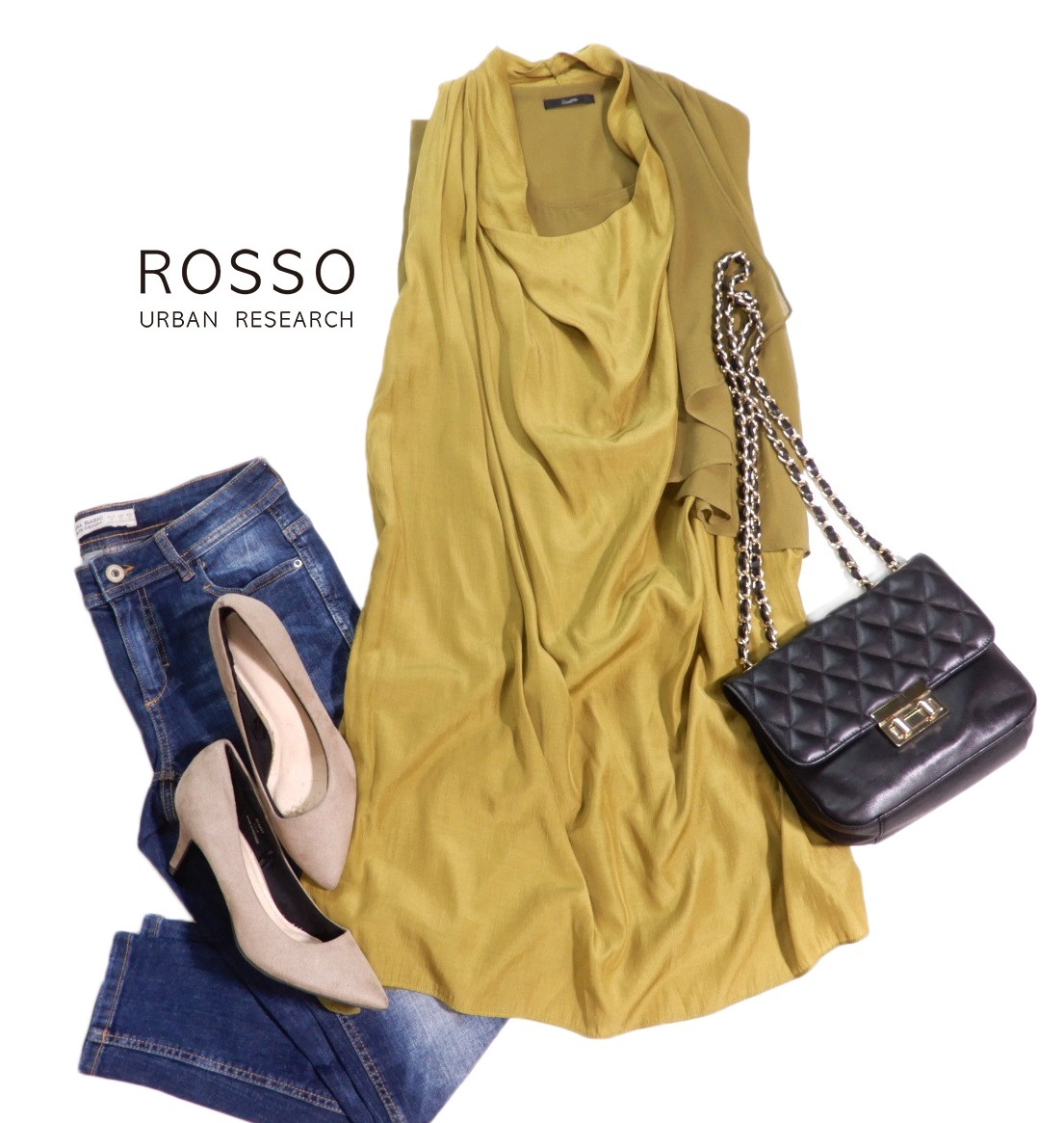 ロッソ アーバンリサーチ Rosso 大人素敵スタイル☆ドレープ ワンピース FREE拍卖