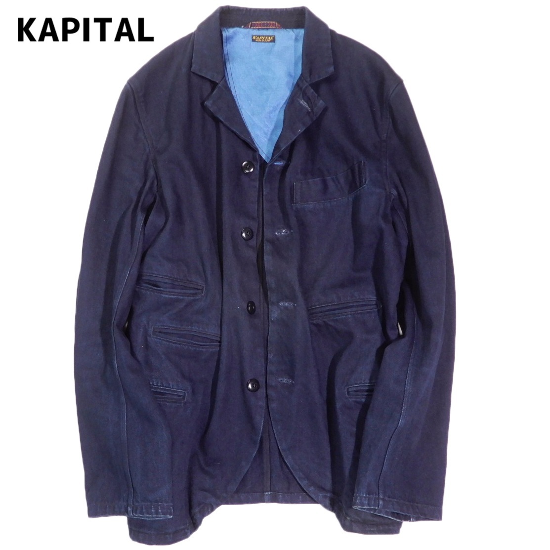キャピタル KAPITAL 使える◆ インディゴ デザイン デニム ジャケット L 3拍卖