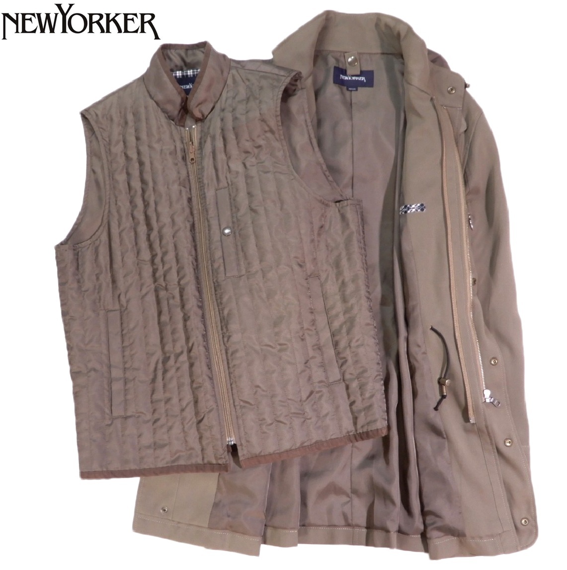 ニューヨーカー NEWYORKER 3WAY◆ライナー付き フーディー ミドルコート M拍卖