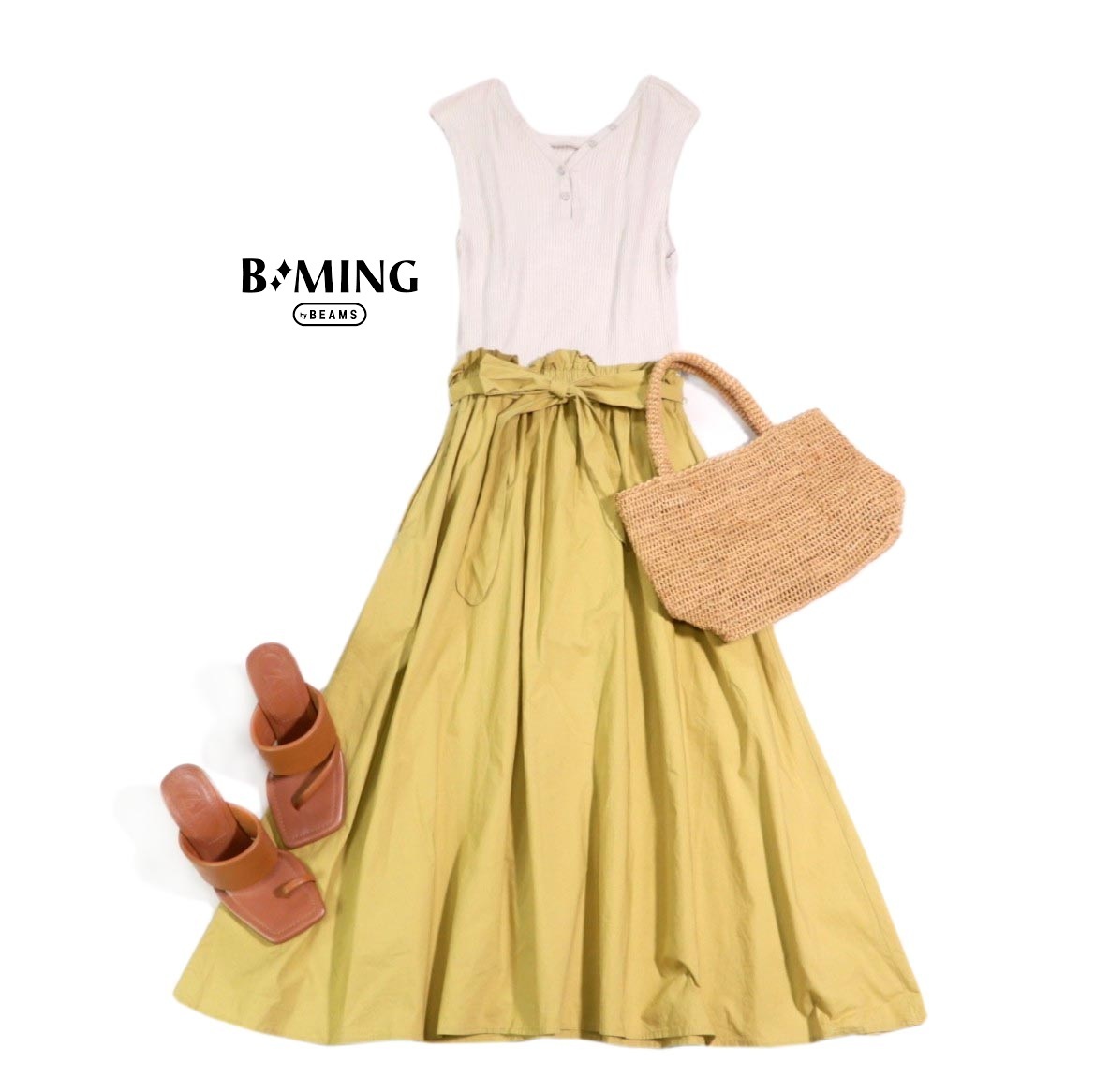 ビーミング B:MING by BEAMS ビームス 大人可愛い☆ 異素材切り替え デザイン ロング ワンピース S拍卖