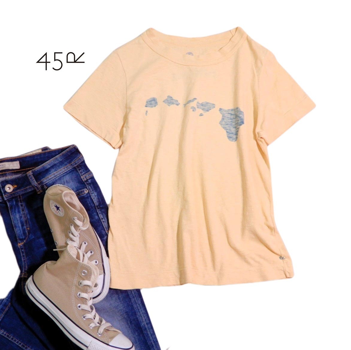 45R フォーティーファイブ 大人カジュアル☆ コットン 綿 プルオーバー カットソー Tシャツ 1拍卖