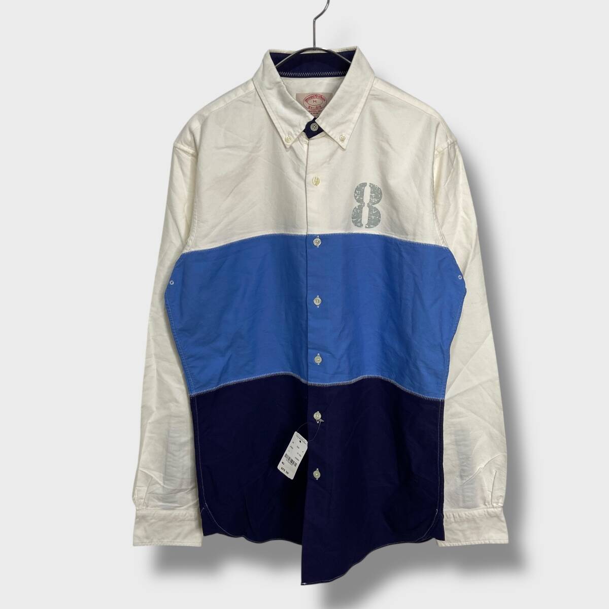 送料無料☆タグ付き未使用品☆BrooksBrothers☆ブルックスブラザーズ☆バイカラーシャツ☆オックスフォードシャツ☆ナンバリング☆M☆H25M拍卖