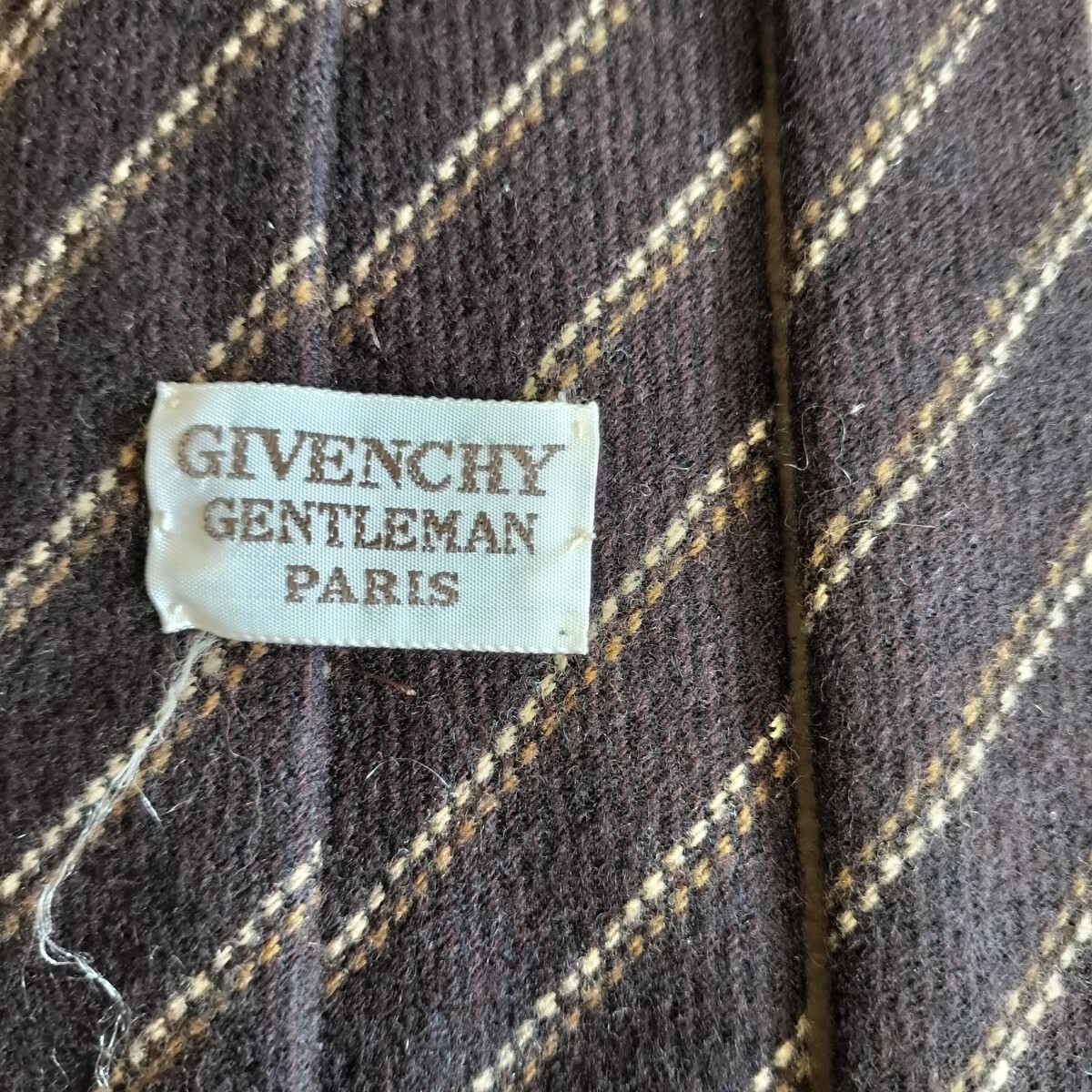 ジバンシィ (GIVENCHY)ジバンシーダーク茶色ストライプ模様ネクタイ拍卖