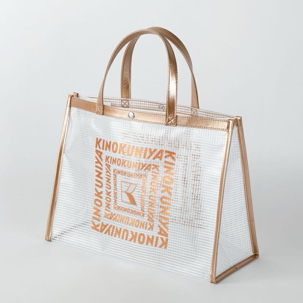 【新品】紀ノ国屋 クリアミディアムバッグ ゴールド拍卖