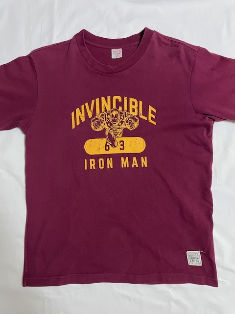 マーベルMARVEL インビンシブル アイアンマン INVINCIBLE IRON MAN Tシャツ えんじ サイズM 丸首拍卖