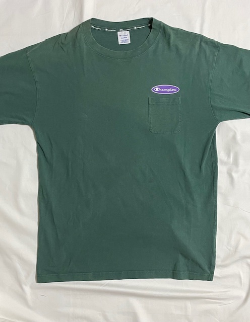 チャンピオンCHAMPION Tシャツ グリーン サイズ X-LARGE 丸首拍卖