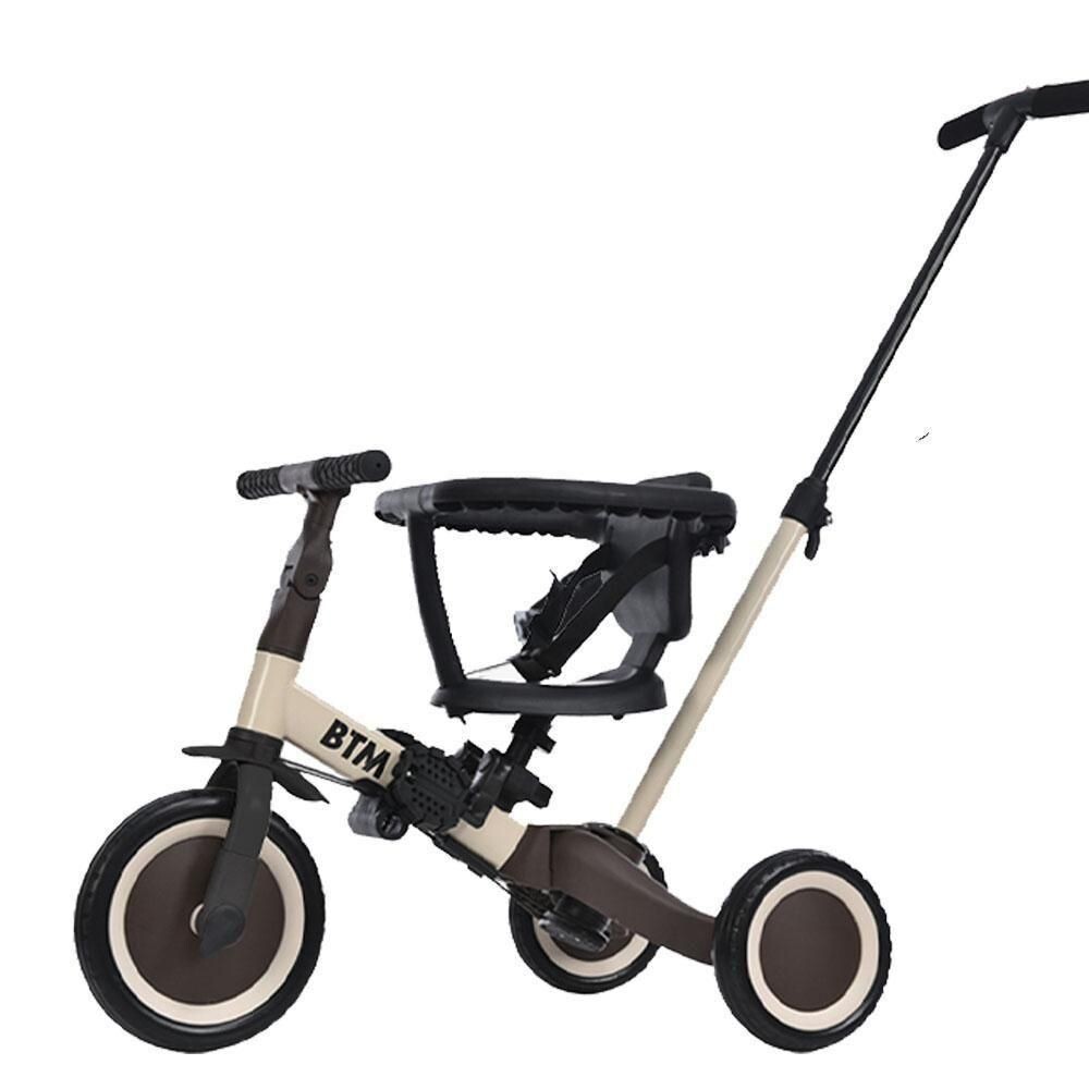 子供用三輪車 4in1 (ベージュ×ブラウン) 自転車 オリジナル 押し棒付き 527957拍卖