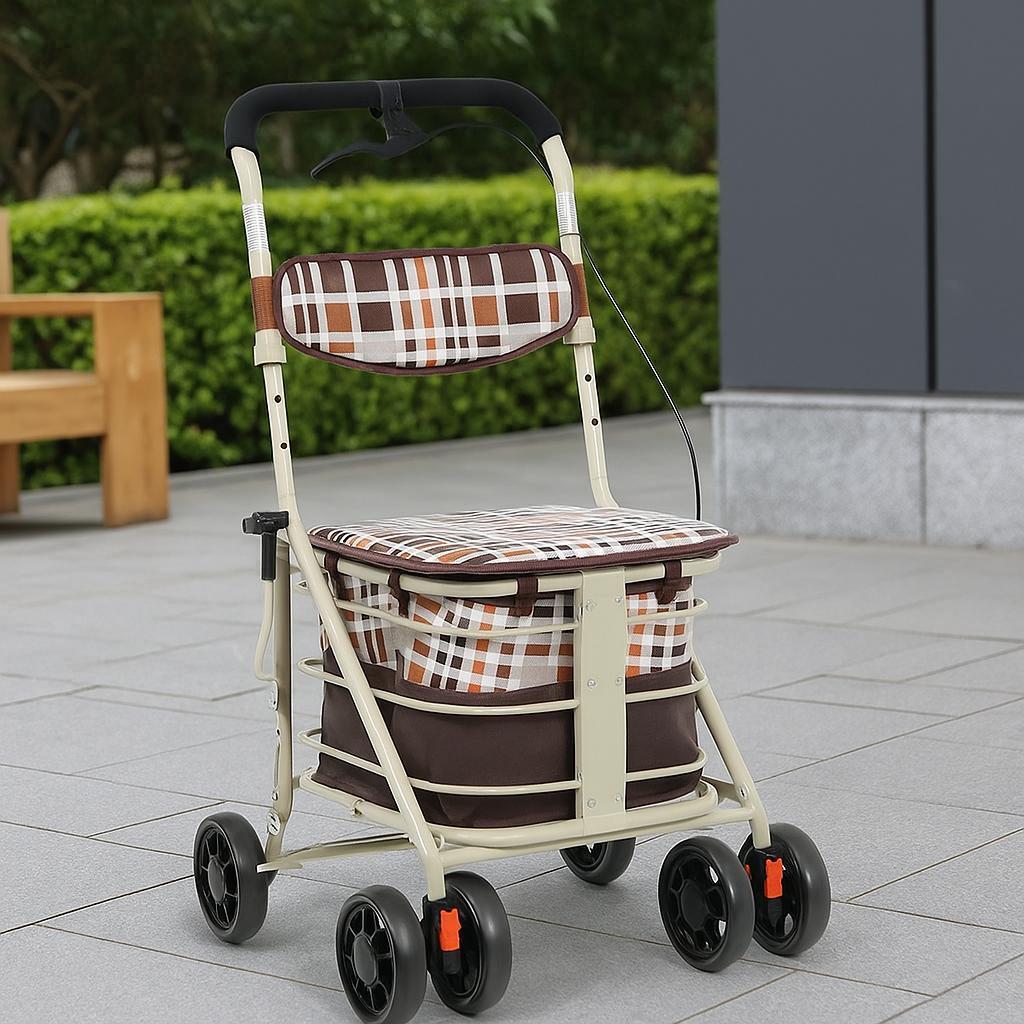 歩行器 歩行車 シルバーカー キャスター 室外用 高さ調整可能 折りたたみ可 1185366拍卖