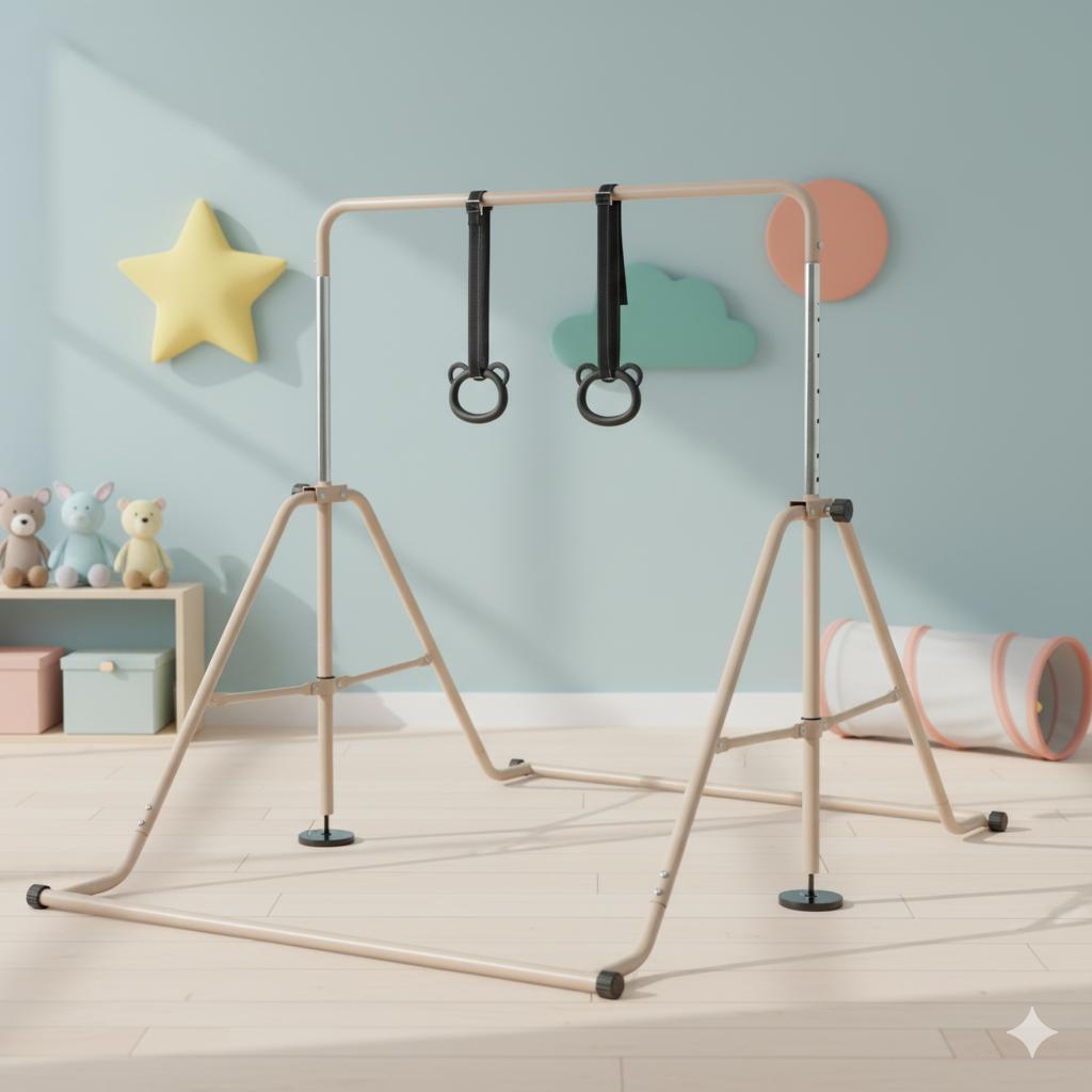 子供用鉄棒 吊り輪付 11段階調節 室内 屋外 てつぼう さか上がり 折りたたみ 880246拍卖