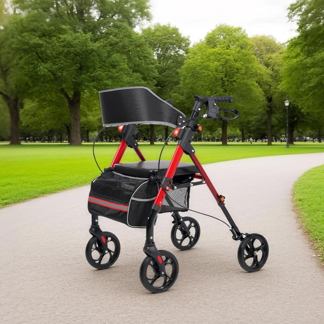 歩行器 歩行車 シルバーカー 軽量 室外用 6段階高さ調整 折りたたみ可 老人車 1168193拍卖