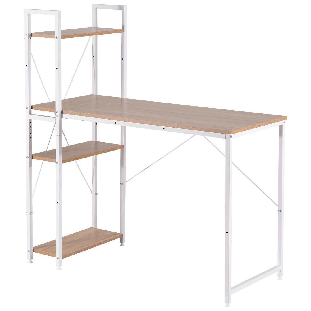 パソコンデスク ラック付き 調整可能 デスク ワークデスク 木製 学習デスク 393800拍卖