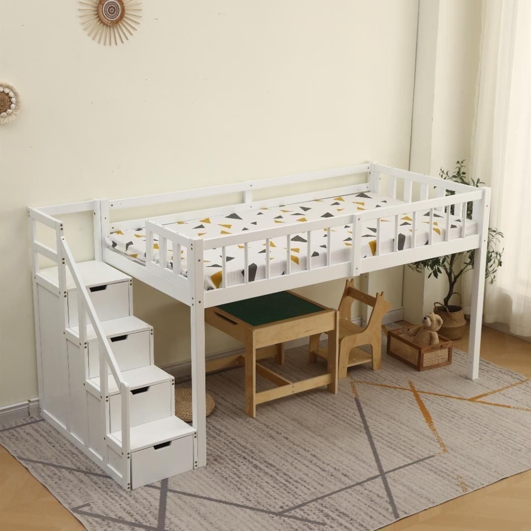 子供ベッド 収納付 ロフトベッド 木製 シングル システムベッド ロータイプ 822533拍卖