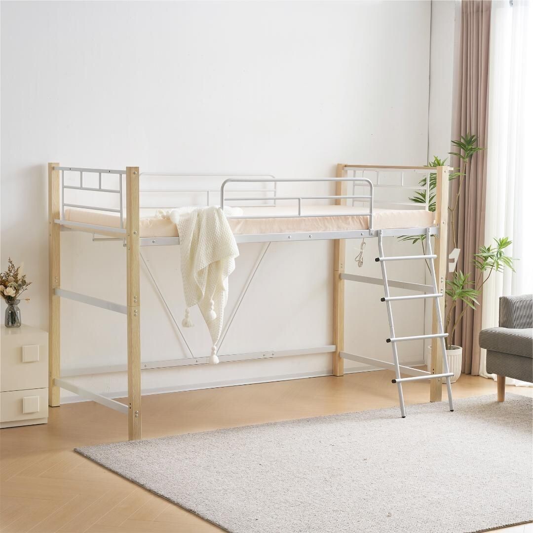 ロフトベッドパイプベッドシングル耐荷重150kg高さ140cm システムベッド 579158拍卖