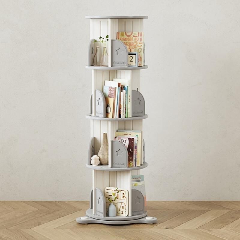 【4段】回転式本棚 飾り棚 絵本棚 360°回転 コミック収納棚 本棚 大容量 773402拍卖