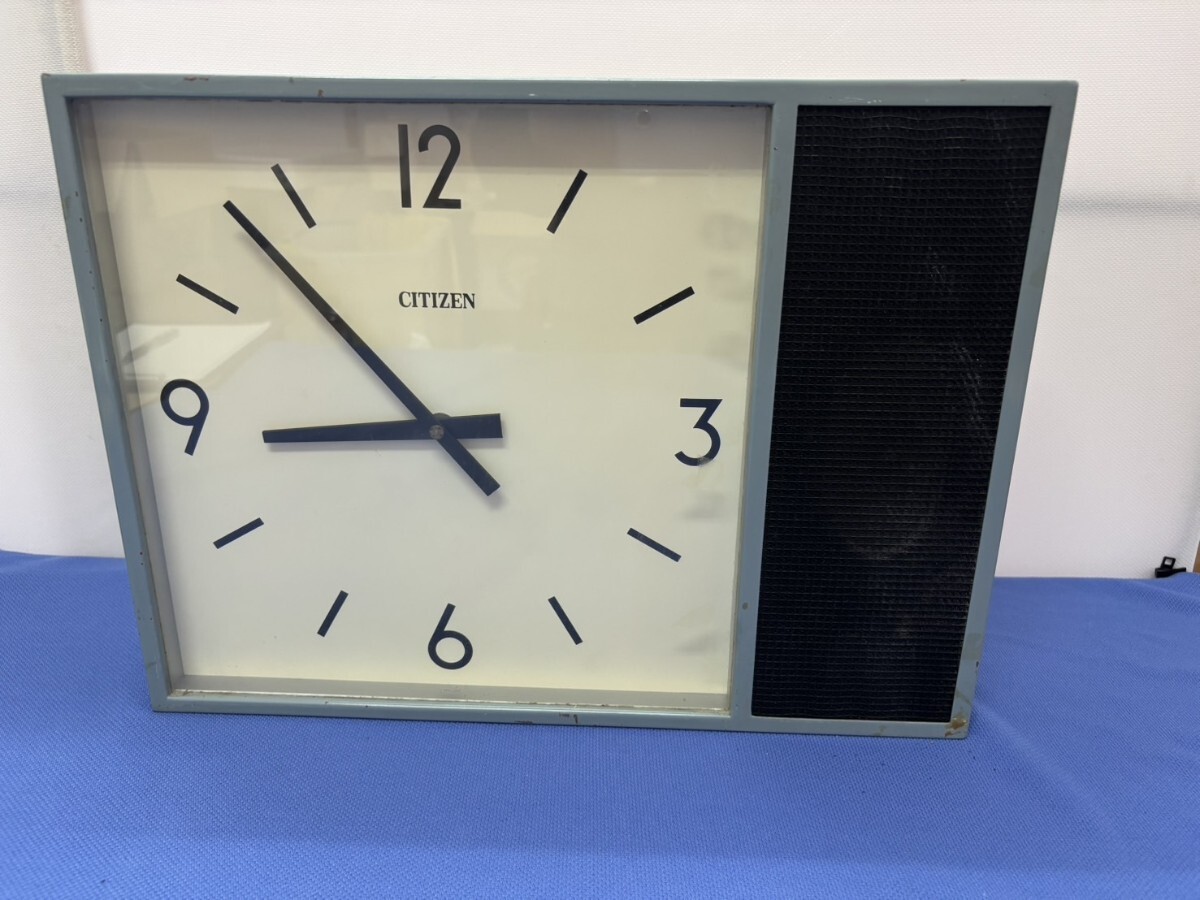 202☆ CITIZEN 昭和レトロ 掛け時計 アンティーク/学校のスピーカー付き時計 シチズン拍卖