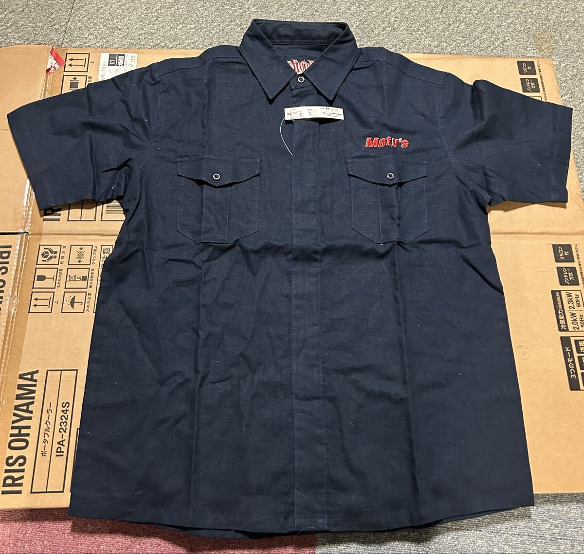 新品未使用 OBERON LUBRICANTS Moty's 半袖シャツ 半袖 刺繍 シャツ LL拍卖