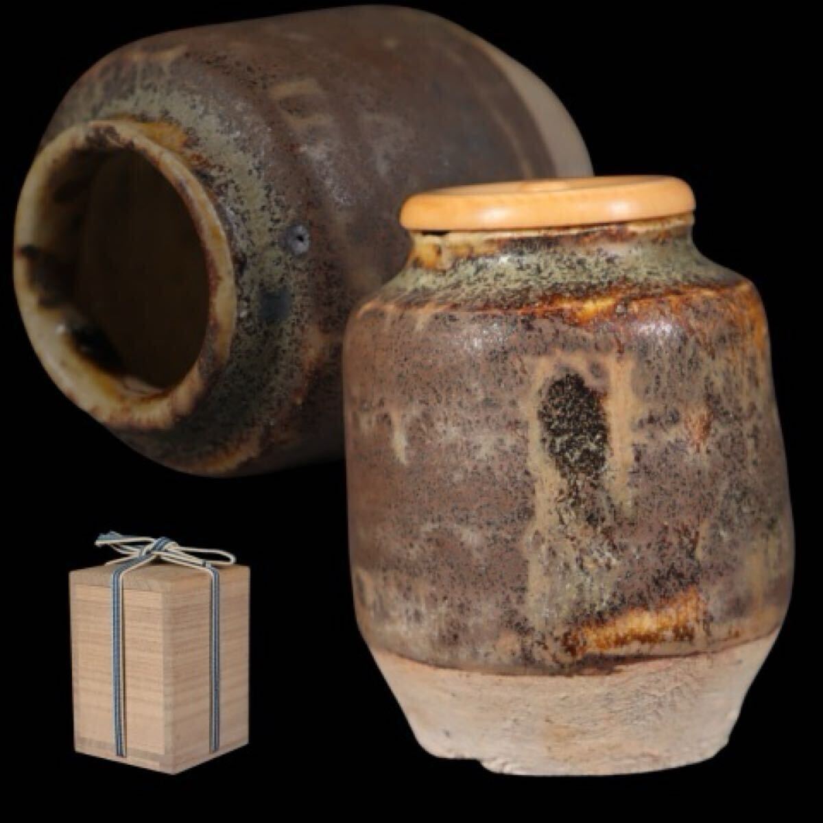 蔵出し品 古陶器 時代 カセ釉 茶入 A616拍卖