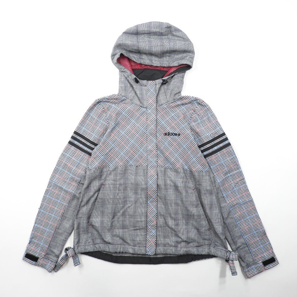 ADIDAS アディダス NEO LABEL ウインドブレーカー グレンチェック フード付 Size S #912035 レディース カジュアル アウター拍卖