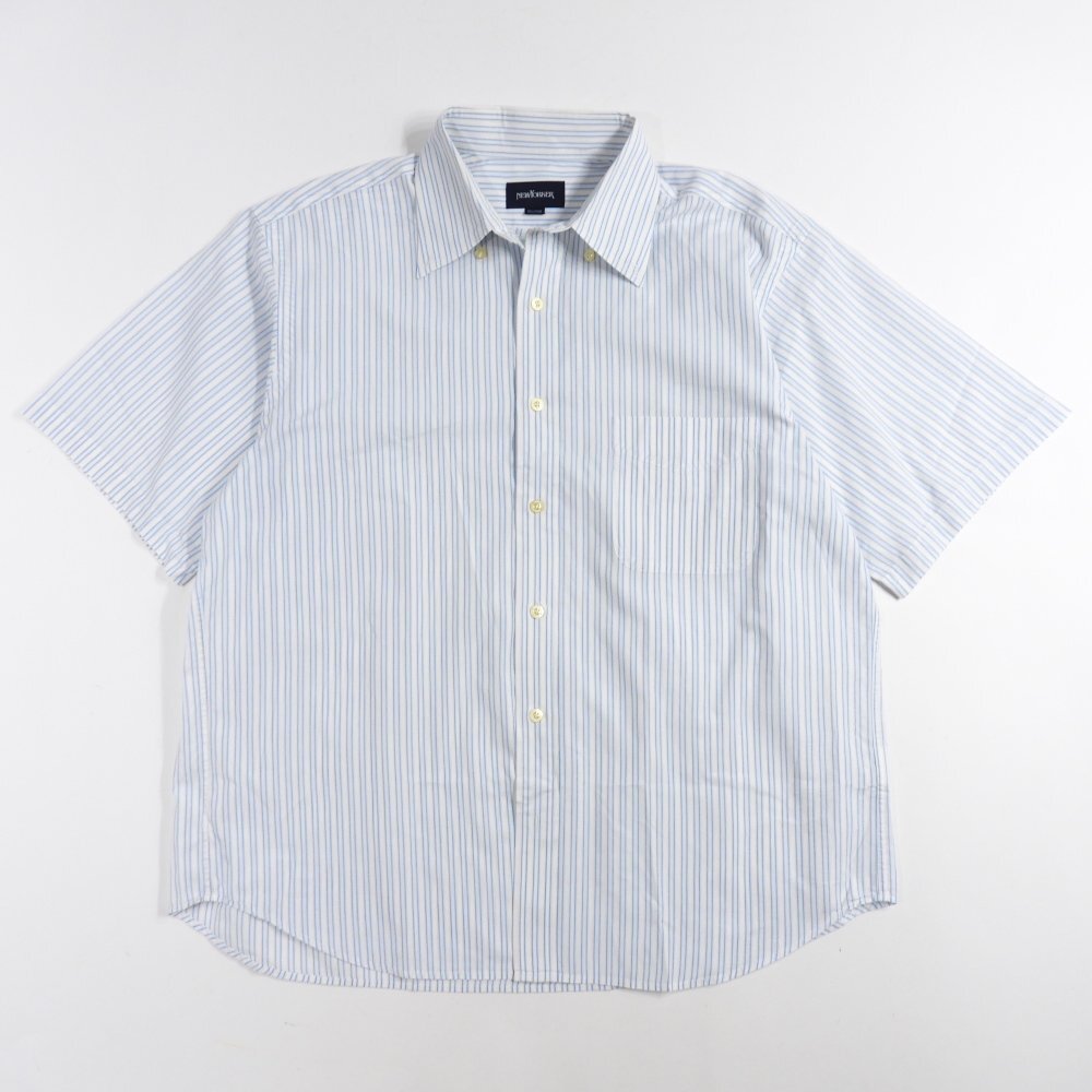 NewYorker ニューヨーカー 半袖シャツ ブルー size XL #36406 送料360円 ストライプ きれいめ カジュアル ビジネス スーツ カッターシャツ拍卖