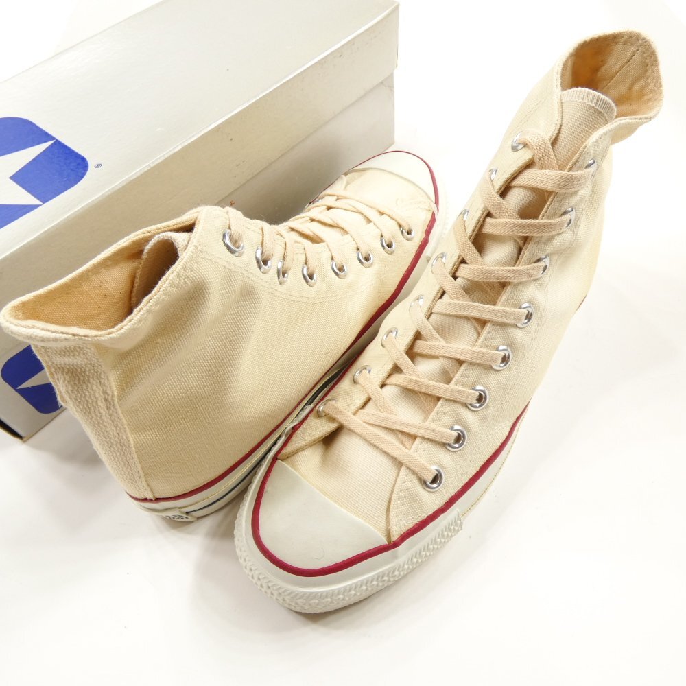 デッド 80's Converse コンバース ALL STAR Hi オールスター Hi 生成り Size 7 銀箱 #36582 ヴィンテージ ビンテージ アメカジ スニーカー拍卖