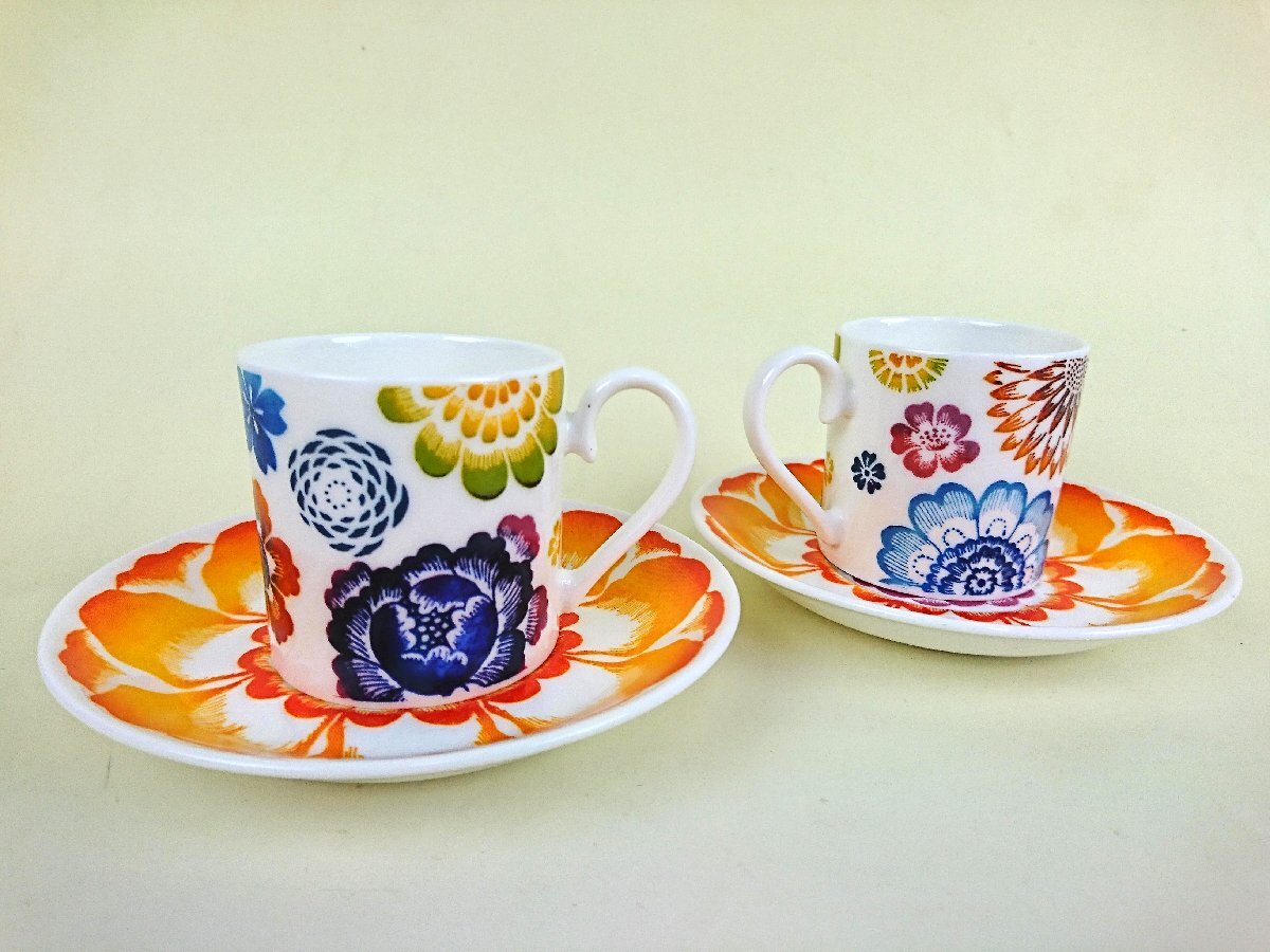 Villeroy&Boch ビレロイ&ボッホ エスプレッソカップ&ソーサー2客セット 花柄 ドイツ製 未使用品拍卖