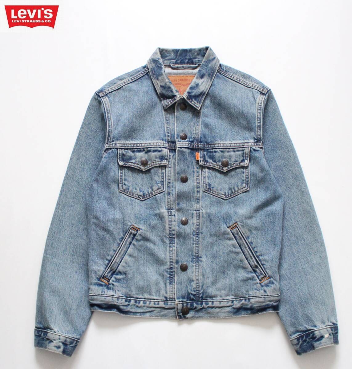 【 Levi's リーバイス 】オレンジタブ リアルユーズド デニムトラッカージャケット XS 32831-0001 定価\15,400 2016年製 Gジャン拍卖