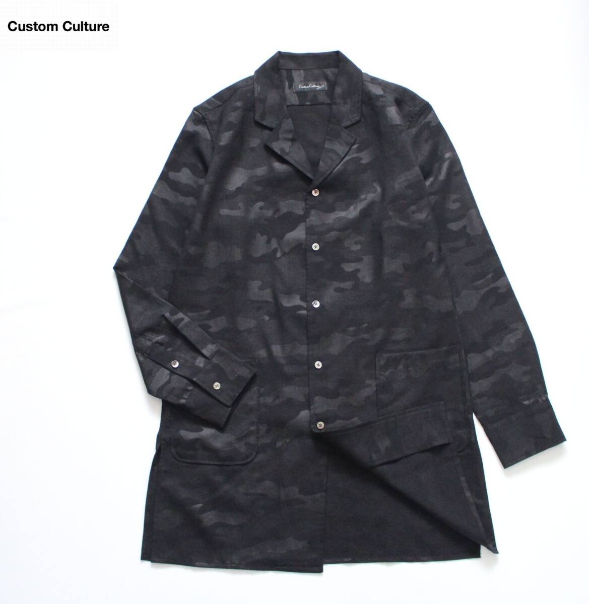 【 CUSTOM CLUTURE カスタムカルチャー 】カモフラージュ シャツ コート サイズ2 迷彩 161-1606 薄手 ポリエステル拍卖