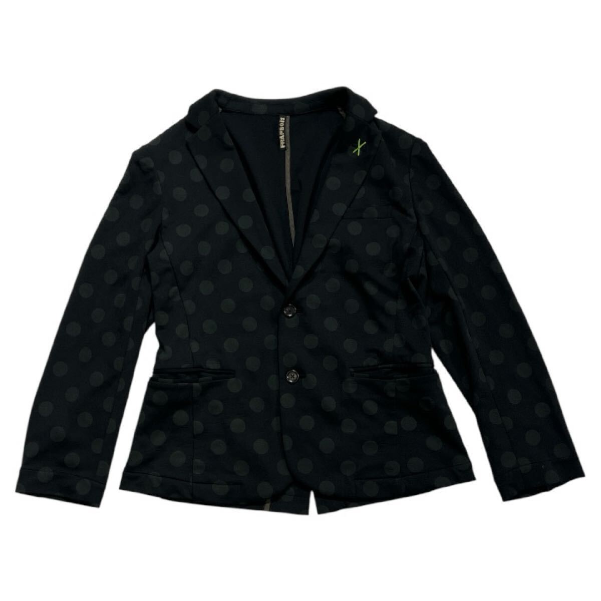 ■ FRAPBOIS フラボア ■ ドット柄 2釦 レーヨン混 カジュアル ブレザー ジャケット ブラック 1拍卖