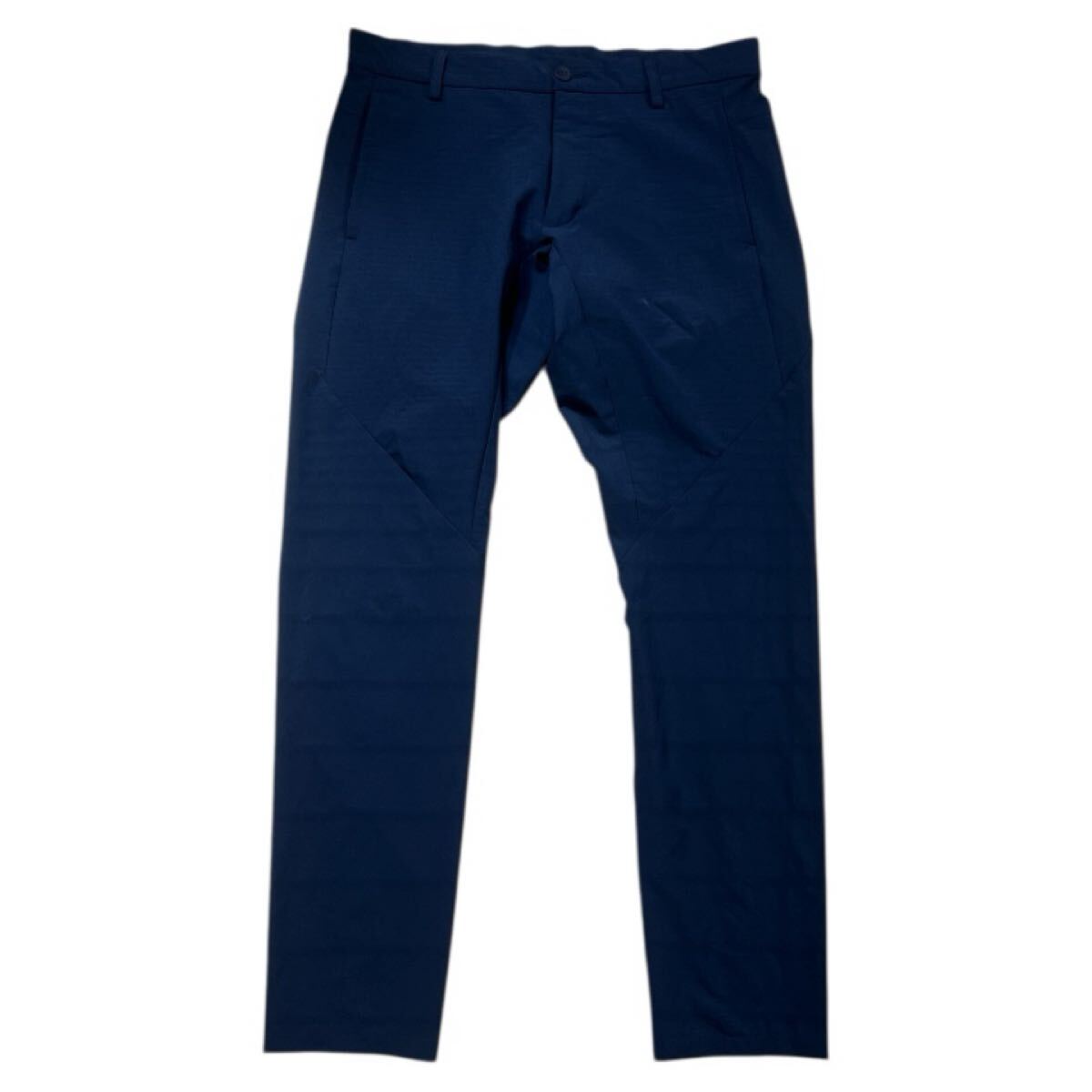 ■ adidas アディダス ■ パフォーマンス ラバー ロゴ 刺繍 ストレッチ パンツ ネイビー O拍卖