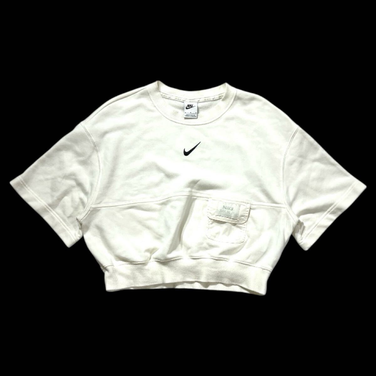 ■ NIKE ナイキ ■ スウッシュ ロゴ 刺繍 JUST DO IT 半袖 スウェット ホワイト M拍卖
