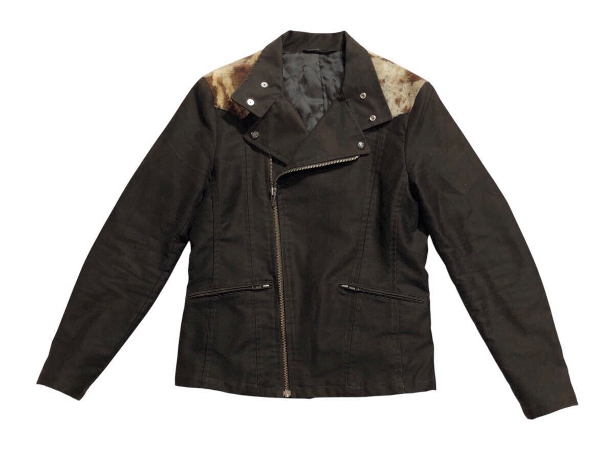 ● CUSTOM CULTURE カスタムカルチャー ● ヨーク 切替 ウエスタン デザイン ダブル ライダース ジャケット ブラウン 44拍卖