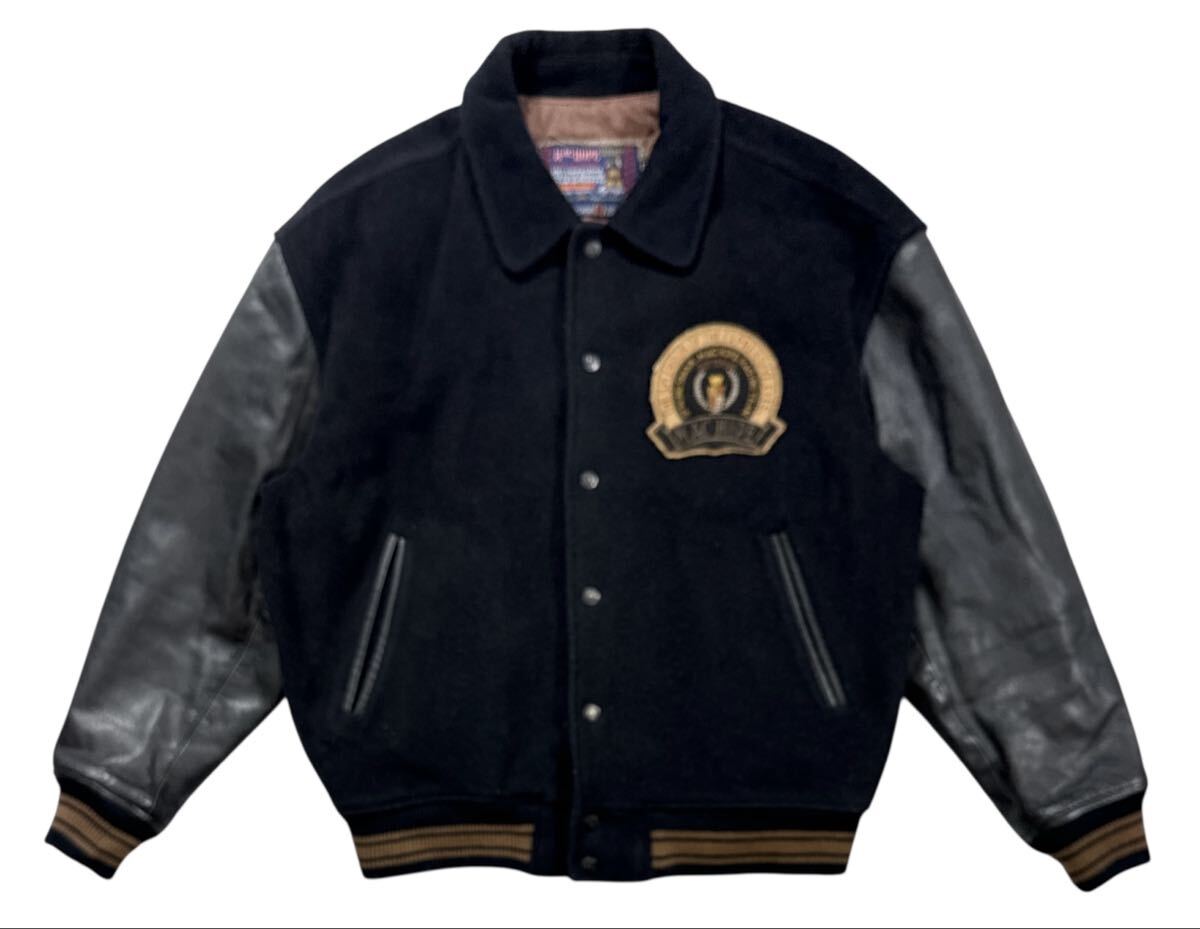 ▲ MAC HOPE STADIUM マックホープ スタジアム ▲ 袖革 レザー切替 ロゴワッペン マックホープレーシングチーム 刺繍 ウール スタジャン拍卖