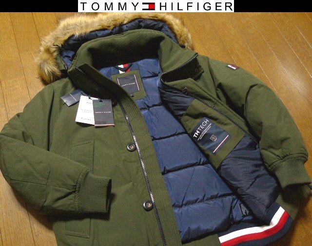XL日本サイズ位★セール送無料★新品トミーヒルフィガーUSA限定3WAY極暖強靭耐風耐水蓄熱本物100%羽毛 ダウンジャケット米空軍タイプN-2B拍卖