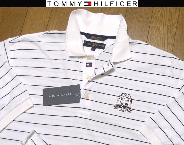XL日本サイズ位★セール送無料★新品トミーヒルフィガーUSA限定特注刺繍1点物4方向伸縮速乾 ポロシャツ拍卖