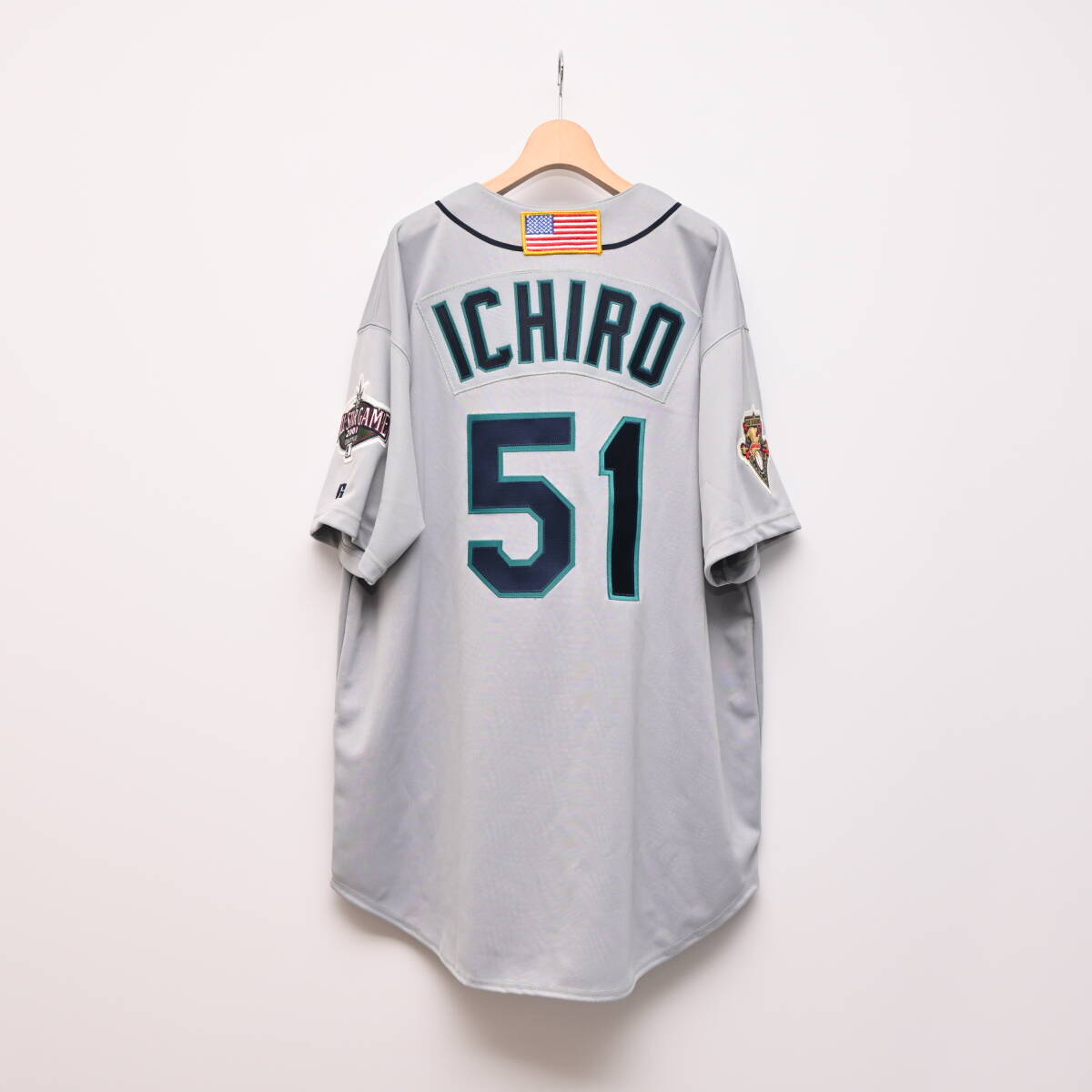 2001 オールスター シアトルマリナーズ イチロー #51 ユニフォーム グレー RUSSELL ATHLETIC ラッセルアスレチック CA2378拍卖