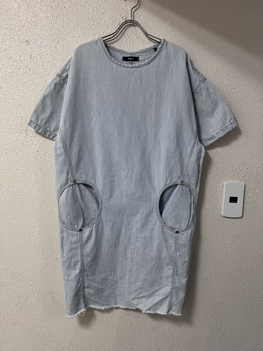 イタリア製 ディーゼル DIESEL デニム サークルポケット ワンピース 拍卖