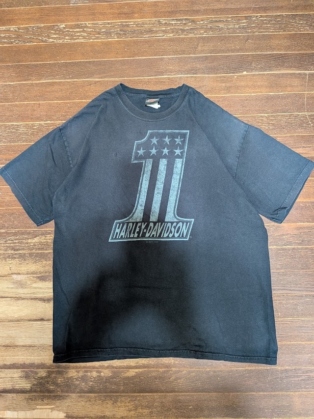 ★美品00sHarleyDavidsonNo1アメリカンロゴTシャツXLHanesBEEFYボディ/FIVEBROTHERネル青黒BIGMACクロスINDEPENDENTcarharttデトロイト拍卖