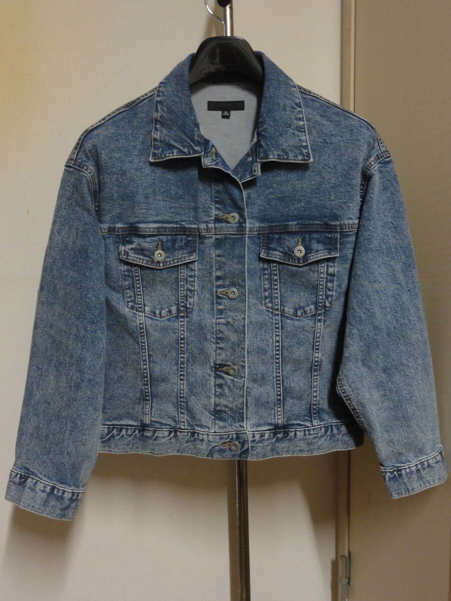 格安特大(XL・胸囲120cm位)レアモデル・UNIQLO(ユニクロ)・ビンテージ加工系デニム地・高級ジージャン系デザインブルゾン拍卖