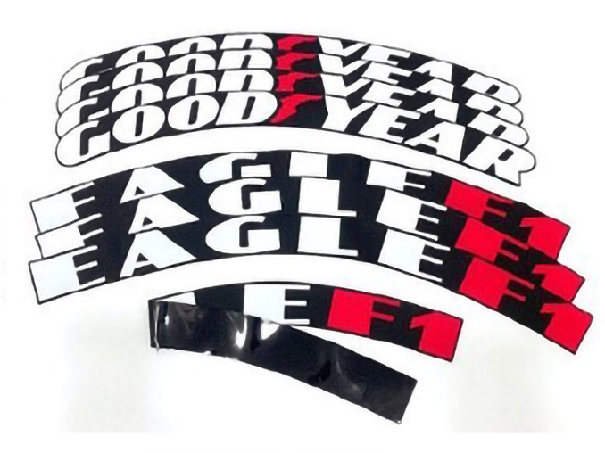 GOODYEAR EAGLE F1 3D タイヤステッカー ホワイトレター タイヤ4本分8枚拍卖