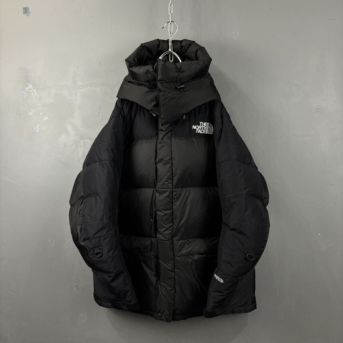 美品 THE NORTH FACE PERTEX HIM DOWN PARKA ヒムダウンパーカ ダウンジャケット パッカブル 袋付き 黒 ロゴ刺繍 メンズ L ND92031拍卖