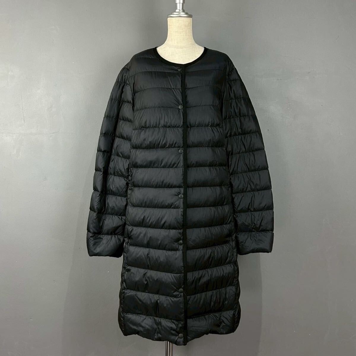 美USED UNIQLO ユニクロ ウルトラライトダウン コンパクトコート 軽量 防寒 ノーカラー ブラック 黒 レディース L 212-409117拍卖