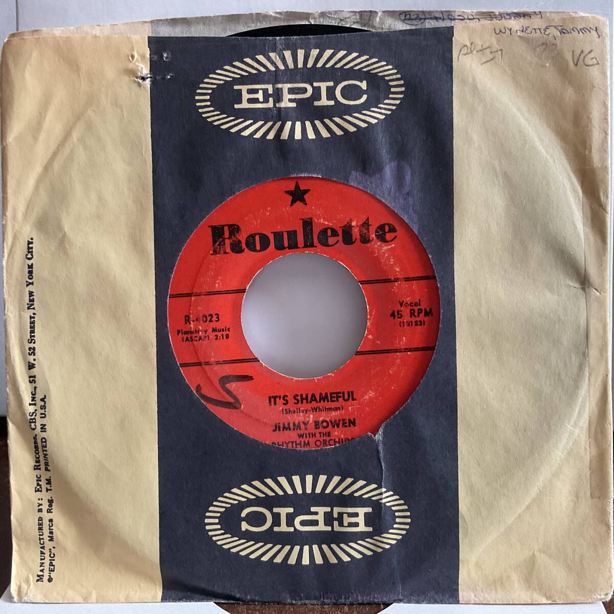 【EP 7インチ】Jimmy Bowen 50s60s 視聴 R&R R&B Rockabilly Doo-wop British Invasion Jazz Blues Country Soul pop Garage拍卖