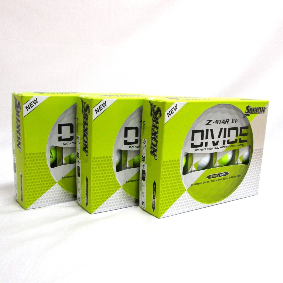 SRIXON Z-Star XV DIVIDE 3箱 36球 ホワイトイエロー US限定 ダンロップ DUNROP スリクソン ディヴァイド ツートン 3ピース 高スピン拍卖