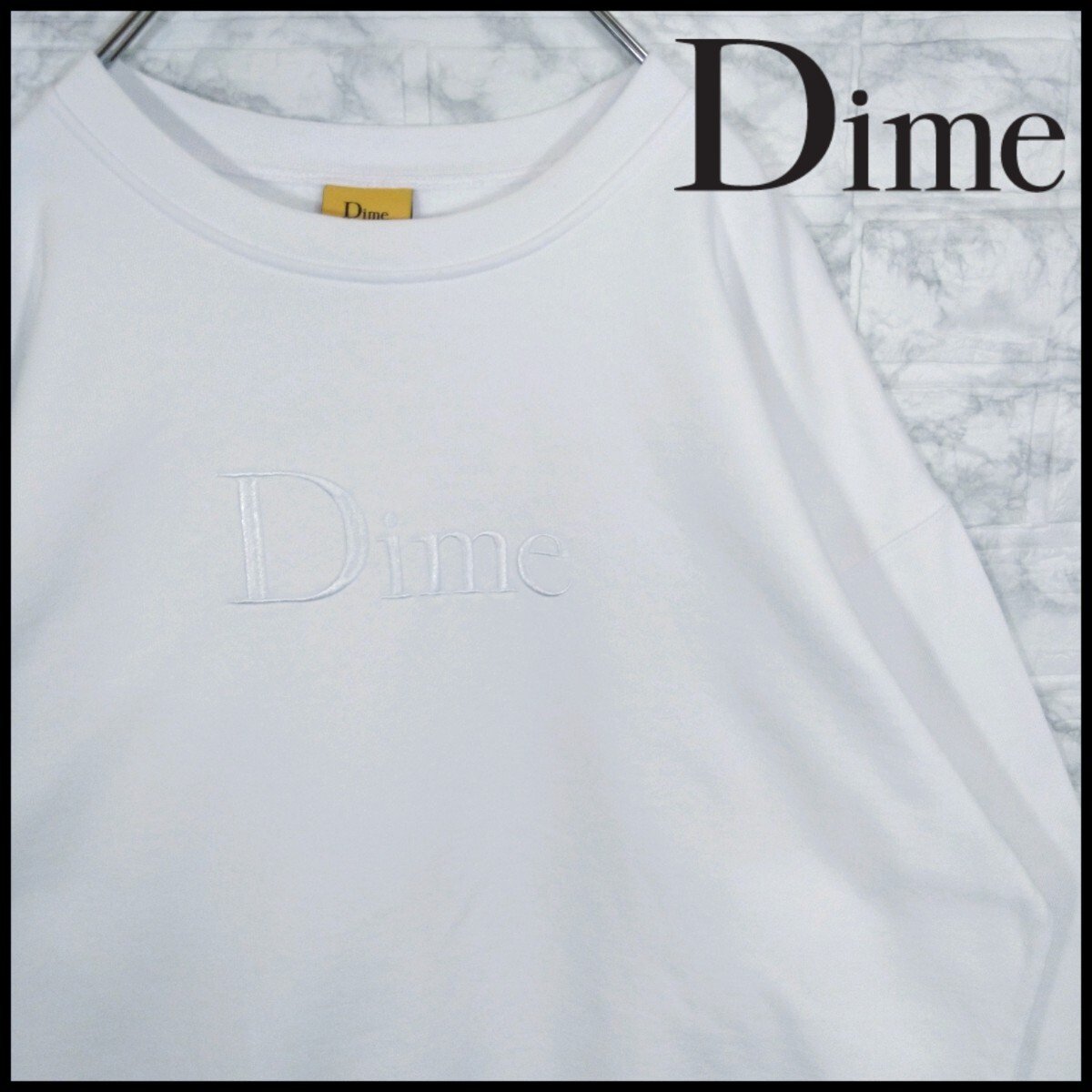 【Dime】クラシックロゴ刺繍 裏起毛 スウェット ホワイト×ホワイト拍卖